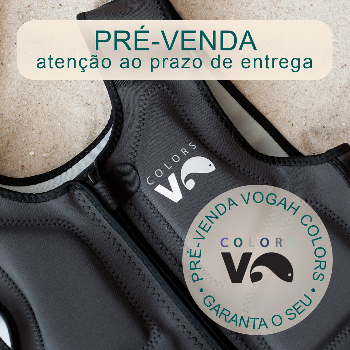 [Pré-Venda] Colete Auxiliar de Flutuação Vogah Colors Grafite